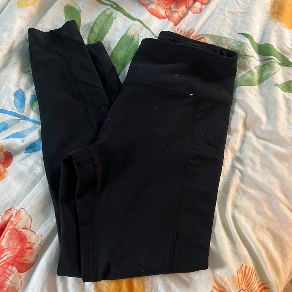 Black Leggings with Mesh Detail and Pockets size Small
